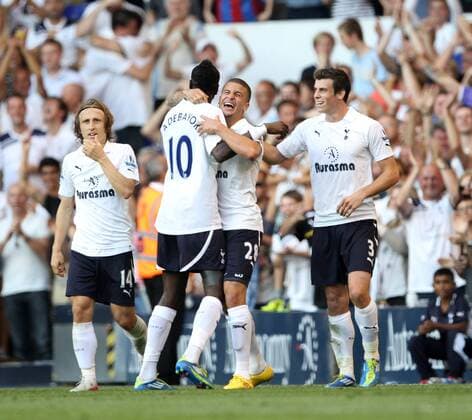Tottenhams Kyle Walker celebrates scoring his sides second goal Barclays Premier League - Tottenham Hotspur vs. Arsenal FC London - 2nd October, 2011 EDITORIAL USE ONLY. No use with unauthorised audio, video, data, fixture lists, club league logos or live services. Online in-match use limited to 120 images, no video emulation. No use in betting, games or single club league player publications.