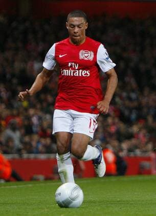 Alex Oxlade-Chamberlain of Arsenal during the League Cup match between Arsenal and Bolton Wanderers at the Emirates Stadium, London, England, on October 25, 2011. Carling Cup FC Arsenal London vs Bolton Wanderers 25th October, 2011 EDITORIAL USE ONLY. No use with unauthorised audio, video, data, fixture lists, club league logos or live services. Online in-match use limited to 120 images, no video emulation. No use in betting, games or single club league player publications.