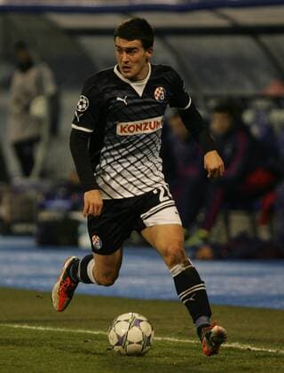Zagreb, 07.12.2011. Champion league, Group D, Maksimir stadium, GNK Dinamo (dark blue) - Olimpique Lyonnais (magenta) 1:7. Mehmed Alispahic