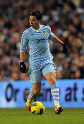 Samir Nasri of Manchester City Barclays Premier League - Manchester City vs. Arsenal FC London 18th December 2011 - EDITORIAL USE ONLY. No use with unauthorised audio, video, data, fixture lists, club league logos or live services. Online in-match use limited to 120 images, no video emulation. No use in betting, games or single club league player publications.