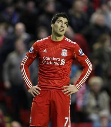 Liverpools Luis Suarez looks on dejected, Liverpool FC - Blackburn Rovers EDITORIAL USE ONLY. No use with unauthorised audio, video, data, fixture lists, club league logos or live services. Online in-match use limited to 120 images, no video emulation. No use in betting, games or single club league player publications.