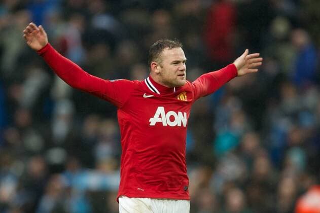 Manchester United s Wayne Rooney celebrates his side s 3-2 victory over Manchester City during the FA Cup 3rd Round match at the City of Manchester Stadium. xHOCHxZWEIx xPropagandax