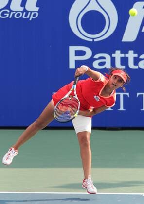 PTT Pattaya Open 2012,WTA Tennis Turnier, International Series, Dusit Resort in Pattaya, Thailand, Sania Mirza (IND),Aktion,Einzelbild, ,Hochformat,