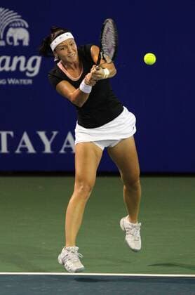 PTT Pattaya Open 2012,WTA Tennis Turnier, International Series, Dusit Resort in Pattaya, Thailand, Nicole Rottmann (AUT),Aktion, Einzelbild,,Hochformat,