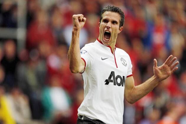 Manchester United s Robin Van Persie celebrates scoring his third goal...Football - Southampton v Manchester United - Barclays Premier League - St Mary s - Season 12 13 - 2 9 12 ..Mandatory Credit: David Klein Sportimage..EDITORIAL USE ONLY. No use with unauthorized audio, video, data, fixture lists, club league logos or ?live? services. Online in-match use limited to 45 images, no video emulation. No use in betting, games or single club league player publications. Please contact your account representative for further details.... EDITORIAL USE ONLY. No use with unauthorised audio, video, data, fixture lists, club league logos or live services. Online in-match use limited to 120 images, no video emulation. No use in betting, games or single club league player publications.