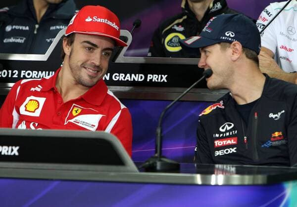 formula 1 GP, Korea in Yeongam 11.10.2012, Fernando Alonso, Scuderia Ferrari, Sebastian Vettel, Red Bull Racing, PK, Photo:mspb Lukas Gorys formula 1 GP, Korea, Fernando Alonso, Sebastian Vettel,