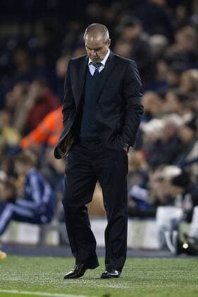 Football - 2012 2013 Premier League - West Bromwich Albion vs. West Ham United West Brom s manager, Steve Clarke trudges around his technical area at The Hawthorns