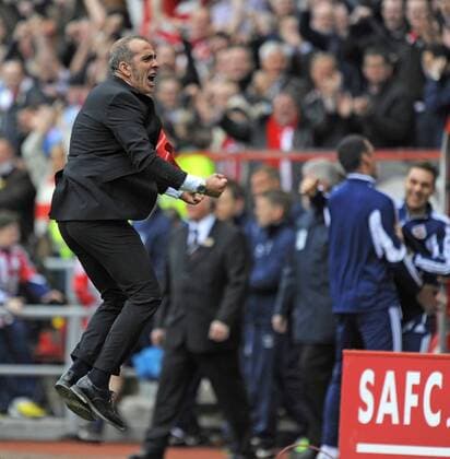 Sunderland manager Paolo Di Canio celebrates at the final whistle - Barclays Premier League - Sunderland vs Everton - Stadium of Light - Sunderland - 20 04 13 - Picture Richard Lee Sportimage EDITORIAL USE ONLY. No use with unauthorised audio, video, data, fixture lists, club league logos or live services. Online in-match use limited to 120 images, no video emulation. No use in betting, games or single club league player publications.