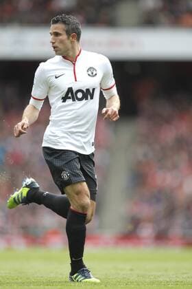 Robin van Persie of Manchester United - Barclays Premier League - Arsenal vs Manchester United - Emirates Stadium London - Season 12 13 - 28th April 2013 - Picture Malcolm Couzens Sportimage EDITORIAL USE ONLY. No use with unauthorised audio, video, data, fixture lists, club league logos or live services. Online in-match use limited to 120 images, no video emulation. No use in betting, games or single club league player publications.