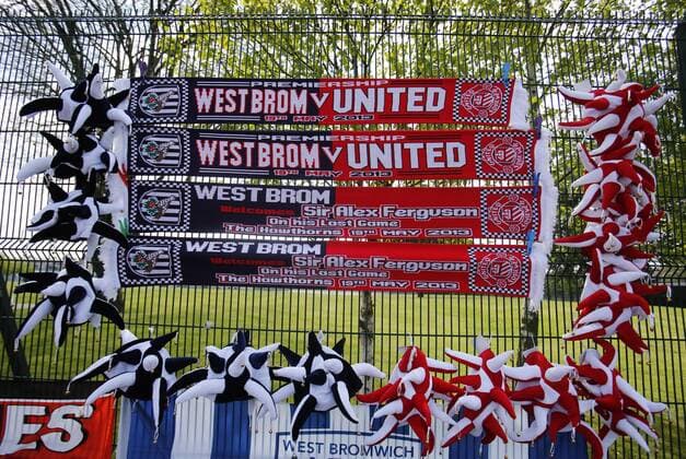 Scarves for Sir Alex Ferguson s last game - Barclays Premier League - West Bromwich Albion vs Manchester United - The Hawthrowns - West Bromwich - 19 05 2013 - Pic David Klein Sportimage EDITORIAL USE ONLY. No use with unauthorised audio, video, data, fixture lists, club league logos or live services. Online in-match use limited to 120 images, no video emulation. No use in betting, games or single club league player publications.