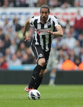 Football - English Premiership - Newcastle v Arsenal Jonas Gutierrez of Newcastle in action during the Newcastle v Arsenal, Barclay s Premier League football match at St James Park, Newcastle. Colorsport 19th May 2013