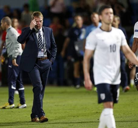 England s Stuart Pearce looks on dejected at the final whistle - England U21 vs Italy U21 - UEFA U21 Championship 2013 - Bloomfield Stadium - Tel Aviv - Israel - 05 06 2013 - Pic David Klein Sportimage EDITORIAL USE ONLY. No use with unauthorised audio, video, data, fixture lists, club league logos or live services. Online in-match use limited to 120 images, no video emulation. No use in betting, games or single club league player publications.