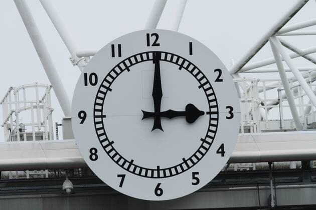 Arsenal FC London v Aston Villa . . London, UK . . 17.08.2013 The Emirates clock shows 3.00pm, the Premier League is back at The Emirates.