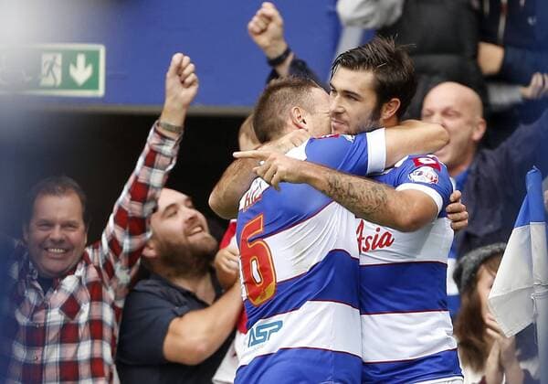 QPR s Charlie Austin celebrates scoring his sides opening goal QPR v Barnsley - Npower Championship - Loftus Road - London - England -05 10 2013 - Pic David Klein Sportimage EDITORIAL USE ONLY. No use with unauthorised audio, video, data, fixture lists, club league logos or live services. Online in-match use limited to 120 images, no video emulation. No use in betting, games or single club league player publications.