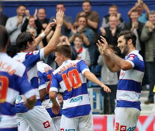 QPR s Charlie Austin celebrates scoring his sides second goal QPR v Barnsley - Npower Championship - Loftus Road - London - England -05 10 2013 - Pic David Klein Sportimage EDITORIAL USE ONLY. No use with unauthorised audio, video, data, fixture lists, club league logos or live services. Online in-match use limited to 120 images, no video emulation. No use in betting, games or single club league player publications.