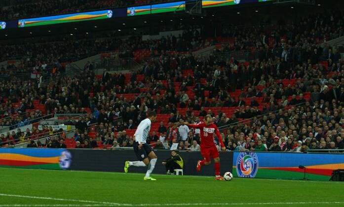 England v Poland - World Cup Qualifier . . Wembley, London, UK . . 15.10.2013 Lots of spectators fail to return to their seats as the second half gets under way.
