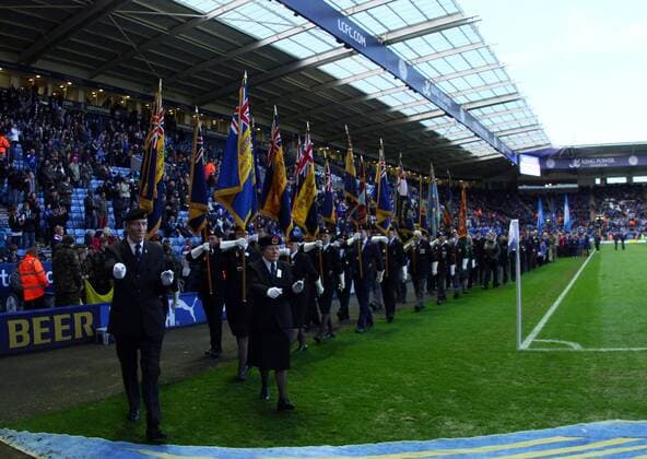 Leicester City v Nottingham Forest . . Leicester, UK . . 10.11.2013 Service veterans on a lap of honour at The King Power Stadium.