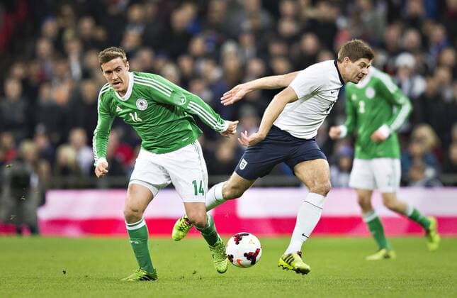 London, 19.11.2013, Fussball Max Kruse (Deutschland), Steven Gerrard (England) England - Deutschland mm