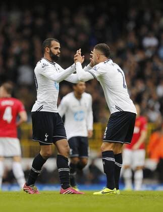 Tottenham s Sandro celebrates scoring his sides second goal Tottenham Hotspur v Manchester United - Premier League - White Hart Lane - London - 01 12 2013 - Pic David Klein Sportimage EDITORIAL USE ONLY. No use with unauthorised audio, video, data, fixture lists, club league logos or live services. Online in-match use limited to 120 images, no video emulation. No use in betting, games or single club league player publications.