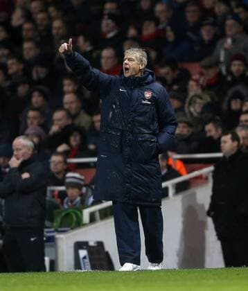 Arsenal s Arsene Wenger in action Arsenal vs Cardiff - Premier League - Emirates Stadium- London - England - 01 01 2014 - Pic David Klein Sportimage EDITORIAL USE ONLY. No use with unauthorised audio, video, data, fixture lists, club league logos or live services. Online in-match use limited to 120 images, no video emulation. No use in betting, games or single club league player publications.