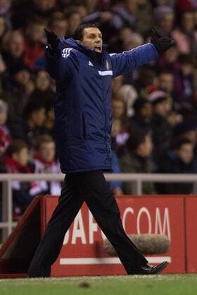 Manager of Sunderland, Gus Poyet - AFC Sunderland vs. Manchester United (ManU) - Capital One Cup Semi Final First Leg - Stadium of Light - Sunderland - 07 01 2014 EDITORIAL USE ONLY. No use with unauthorised audio, video, data, fixture lists, club league logos or live services. Online in-match use limited to 120 images, no video emulation. No use in betting, games or single club league player publications.