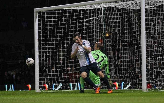 Manchester City s Alvara Negrado celebrates scoring his sides opening goal West Ham United vs Manchester City - League Cup Semi Final, Second Leg - Upton Park - London - England - 21 01 2014 - Pic David Klein Sportimage EDITORIAL USE ONLY. No use with unauthorised audio, video, data, fixture lists, club league logos or live services. Online in-match use limited to 120 images, no video emulation. No use in betting, games or single club league player publications.