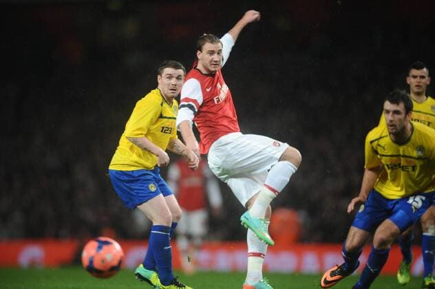 Football - 2013 2014 FA Cup - Fourth Round: Arsenal vs. Coventry City Arsenal s Nicklas Bendtner at The Emirates. COLORSPORT ANDREW COWIE