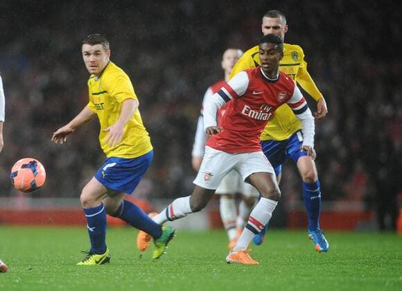 Football - 2013 2014 FA Cup - Fourth Round: Arsenal vs. Coventry City Arsenal s Gedion Zalalem comes on as a Substitute to make his debut at The Emirates. John Fleck - coventry COLORSPORT ANDREW COWIE