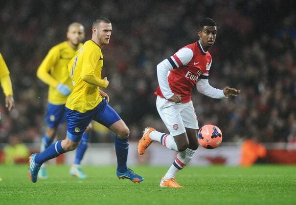 Football - 2013 2014 FA Cup - Fourth Round: Arsenal vs. Coventry City Arsenal s Gedion Zalalem comes on as a Substitute to make his debut at The Emirates. Billy Daniels - coventry COLORSPORT ANDREW COWIE