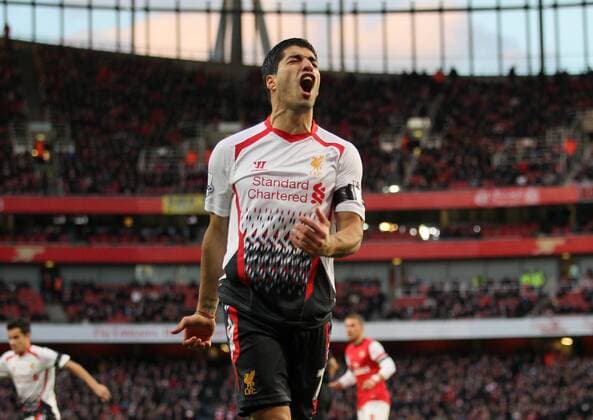 Liverpool s Luis Suarez looks on dejected after a missed chance Arsenal vs Liverpool - FA Cup Fifth Round - Emirates Stadium - London - England - 16 02 2014 - EDITORIAL USE ONLY. No use with unauthorised audio, video, data, fixture lists, club league logos or live services. Online in-match use limited to 120 images, no video emulation. No use in betting, games or single club league player publications.