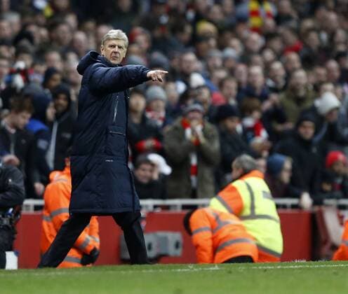 Arsenal s Arsene Wenger in action Arsenal vs Liverpool - FA Cup Fifth Round - Emirates Stadium - London - England - 16 02 2014 - EDITORIAL USE ONLY. No use with unauthorised audio, video, data, fixture lists, club league logos or live services. Online in-match use limited to 120 images, no video emulation. No use in betting, games or single club league player publications.