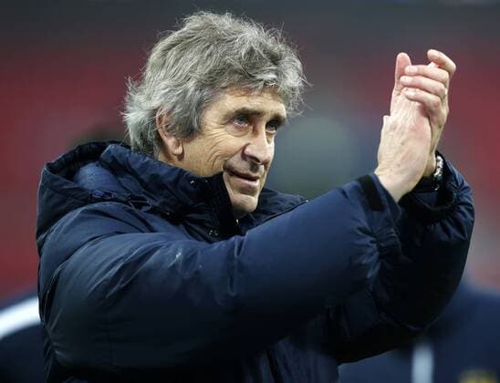Manuel Pellegrini, manager of Manchester City greets after the Capital One Cup (The League Cup) Final between Manchester City and AFC Sunderland FC at Wembley Stadium in London, Britain on March 2, 2014. Manchester City won 3-1.