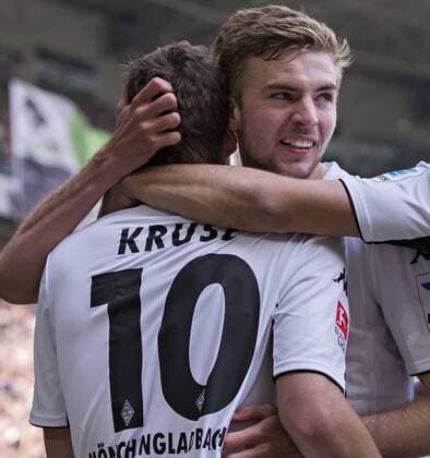 Mönchengladbach, 03.05.2014, Borussia Park Torjubel: Max Kruse (BMG), Christoph Kramer (BMG) VfL Borussia Mönchengladbach - FSV Mainz 05 mm