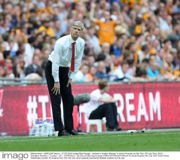 Arsenal s Arsene Wenger in action Arsenal vs Hull City- FA Cup Final 2014 - Wembley Stadium - London - UK - 17 05 2014 - Pic David Klein Sportimage EDITORIAL USE ONLY. No use with unauthorised audio, video, data, fixture lists, club league logos or live services. Online in-match use limited to 120 images, no video emulation. No use in betting, games or single club league player publications.