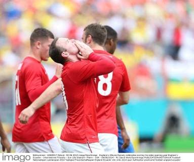England s Wayne Rooney celebrates scoring his sides opening goal England v Ecuador - International Friendly - Sun Life Stadium- Miami - USA - 04 06 2014 - Pic David Klein Sportimage EDITORIAL USE ONLY. No use with unauthorised audio, video, data, fixture lists, club league logos or live services. Online in-match use limited to 120 images, no video emulation. No use in betting, games or single club league player publications.