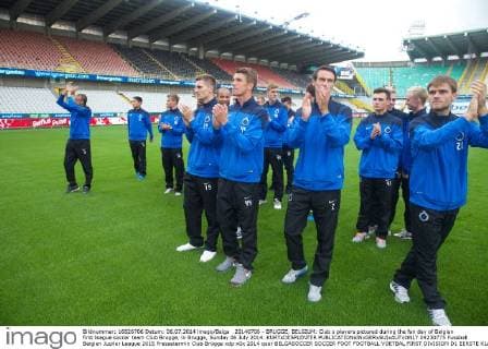 20140706 - BRUGGE, BELGIUM: Club s players pictured during the fan day of Belgian first league soccer team Club Brugge, in Brugge, Sunday 06 July 2014. KURTxDESPLENTER 04230775