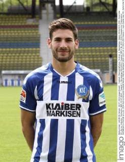 Fussball, Mannschaftsfoto, Portrait, 2. Bundesliga, Saison 2014 2015, KSC, Karsruher SC, Enrico Valentini. Karlsruhe, GER, 04.07.2014 , Fussball 2. Bundesliga 2014 2015.