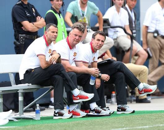 Manchester United s Louis Van Gaal looks on - International Champions Cup 2014 - AS Roma v Manchester United - Sports Authority Field - Denver - USA - 26th July 2014 - Picture David Klein Sportimage EDITORIAL USE ONLY. No use with unauthorised audio, video, data, fixture lists, club league logos or live services. Online in-match use limited to 120 images, no video emulation. No use in betting, games or single club league player publications.