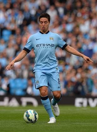 Samir Nasri of Manchester City - Barclays Premier League - Manchester City vs Stoke City - Etihad Stadium - Manchester - England - 30th August 2014 - Picture Simon Bellis Sportimage EDITORIAL USE ONLY. No use with unauthorised audio, video, data, fixture lists, club league logos or live services. Online in-match use limited to 120 images, no video emulation. No use in betting, games or single club league player publications.