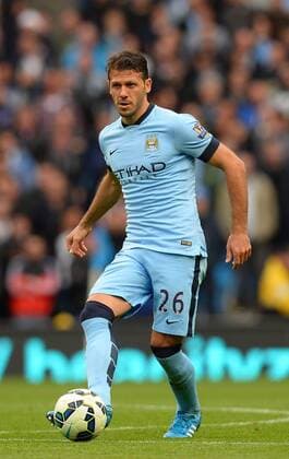 Martin Demichelis of Manchester City - Barclays Premier League - Manchester City vs Stoke City - Etihad Stadium - Manchester - England - 30th August 2014 - Picture Simon Bellis Sportimage EDITORIAL USE ONLY. No use with unauthorised audio, video, data, fixture lists, club league logos or live services. Online in-match use limited to 120 images, no video emulation. No use in betting, games or single club league player publications.