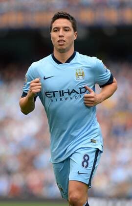 Samir Nasri of Manchester City - Barclays Premier League - Manchester City vs Stoke City - Etihad Stadium - Manchester - England - 30th August 2014 - Picture Simon Bellis Sportimage EDITORIAL USE ONLY. No use with unauthorised audio, video, data, fixture lists, club league logos or live services. Online in-match use limited to 120 images, no video emulation. No use in betting, games or single club league player publications.