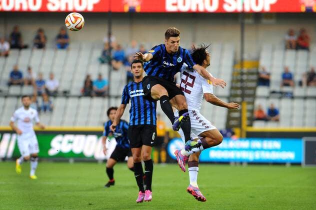 - BRUGGE, BELGIUM: Club s Thomas Meunier pictured in action during a soccer game between Belgian first division team Club Brugge KV and Italian team Torino F.C., Thursday 18 September 2014 in Brugge, the first game in the group stage of the UEFA Europa League in group B. LUCxCLAESSEN 04318353