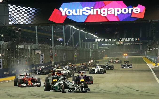 Start, formula 1 GP, Singapore, 21.09.2014 Photo:mspb Thomas Melzer Start; formula 1 GP, Singapore,