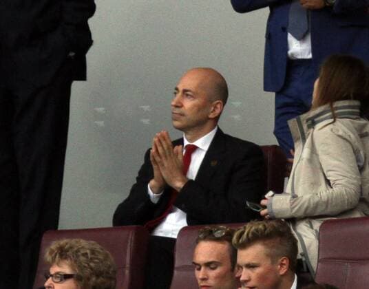 Arsenal FC London - Tottenham Hotspur Arsenal chief executive Ivan Gazadis puts his hands together in a praying motion.