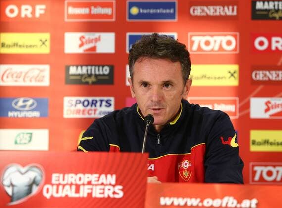 SOCCER - UEFA EURO 2016, qualification, AUT vs MNE, preview VIENNA,AUSTRIA,11.OCT.14 - SOCCER - UEFA European Championship 2016, European Qualifiers, OEFB international match, Austria vs Montenegro, preview, press conference of team MNE. Image shows head coach Marko Vesovic (MNE).