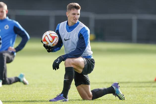 - BRUGGE, BELGIUM: Club s Thomas Meunier pictured during a training session of Belgian soccer team Club Brugge, Wednesday 22 October 2014, in Brugge. Tomorrow Club Brugge is playing Danish team FC Kobenhavn in the third day of the group stage of the UEFA Europa League competition, in the group B. BRUNOxFAHY premiumd 20235478