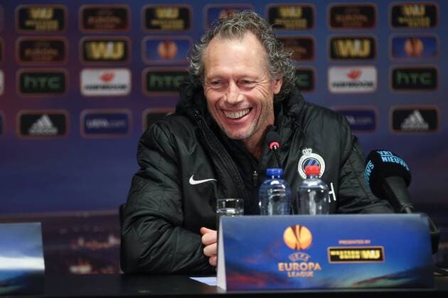 - BRUGGE, BELGIUM: Club s head coach Michel Preud homme laughs at a press conference of Belgian soccer team Club Brugge, Wednesday 22 October 2014, in Brugge. Tomorrow Club Brugge is playing Danish team FC Kobenhavn in the third day of the group stage of the UEFA Europa League competition, in the group B. BRUNOxFAHY 04487039