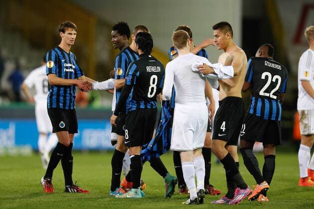 - BRUGGE, BELGIUM: Club s players pictured after a game between Belgian soccer team Club Brugge and Danish team FC Kobenhavn, Thursday 23 October 2014, in Brugge stadium. It is the third day of the group stage of the UEFA Europa League competition, in group B. BRUNOxFAHY 001 premiumd Aufmac20235788