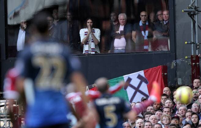 West Ham United v Manchester City . . London, UK . . 25.10.2014 Comedian Russell Brand watches his team West Ham United.