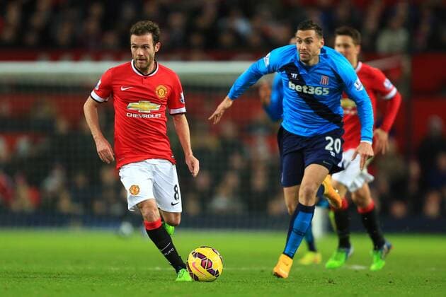 Juan Mata of Manchester United ManU in action - Manchester United vs. Stoke City - Barclay s Premier League - Old Trafford - Manchester - 02 12 2014 Pic Philip Oldham Sportimage EDITORIAL USE ONLY. No use with unauthorised audio, video, data, fixture lists, club league logos or live services. Online in-match use limited to 120 images, no video emulation. No use in betting, games or single club league player publications.